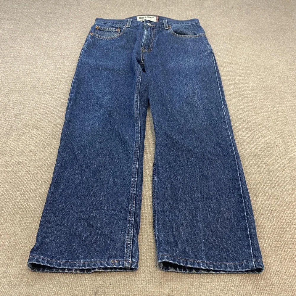 Vintage Levis 505 Jeans Mens 33x29 Blue Wash 90s Y2K Straight Leg Denim Hemmed